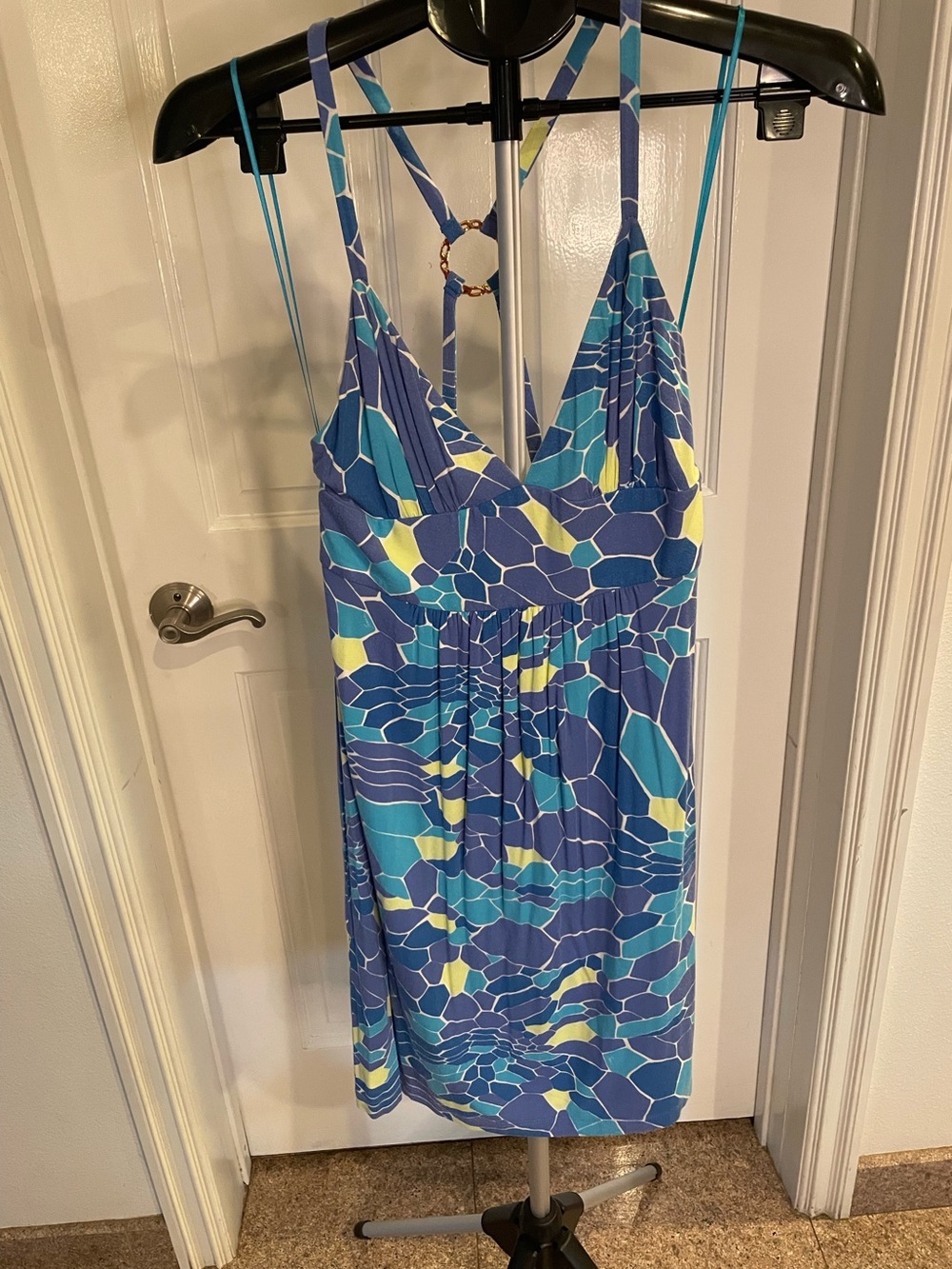 Trina Turk Blue & Aqua Patterned Sundress